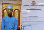 Mathematics Prodigy Umar Abdullahi Emerges Best Graduating Student at Federal University Dutse