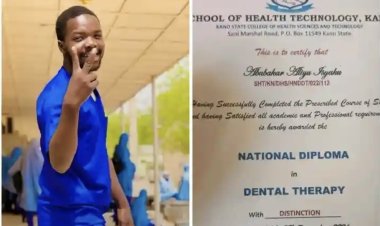 Abubakar Aliyu Irsyaku Achieves National Diploma with Distinction in Dental Therapy