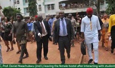 AE-FUNAI VC Professor Nwachukwu Pledges Hostel Overhaul and New Construction After Surprise Campus Tour