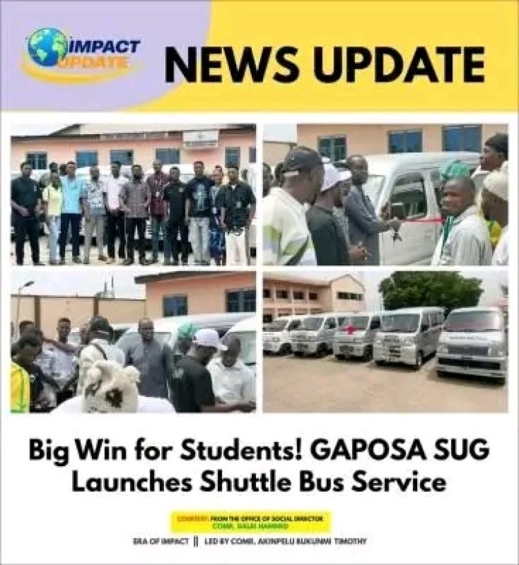 Gateway ICT Polytechnic SUG Launches Student Shuttle Bus Service
