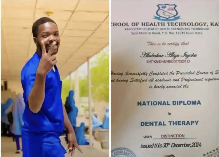 Abubakar Aliyu Irsyaku Achieves National Diploma with Distinction in Dental Therapy
