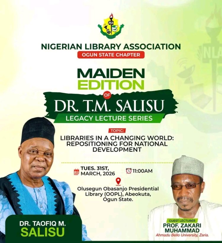 NLA Ogun State to Host Maiden Dr. T. M. Salisu Legacy Lecture Series
