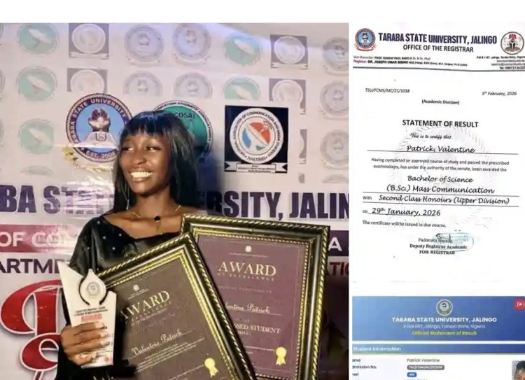 Valentine Patrick Emerges as Mass Communication Star at Taraba State University