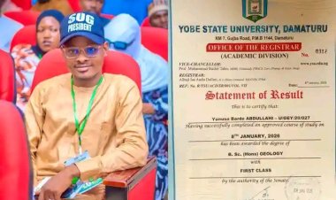 YSU Outgoing SUG President Achieves Rare Academic Feat with First-Class Degree in Geology