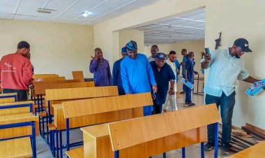 FUL Vice-Chancellor Inspects Lecture Theatre Desk Project