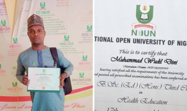 Third Class But First Class Effort: NOUN Graduate Challenges Stigma with Public Display of Health Education Degree