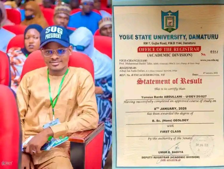 YSU Outgoing SUG President Achieves Rare Academic Feat with First-Class Degree in Geology