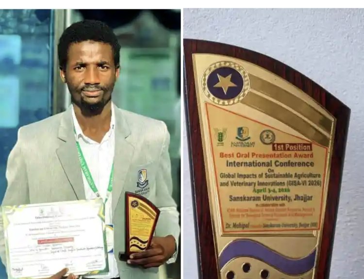 Yobe-Born Researcher Wins Best Presentation Award at International Agriculture Conference in India