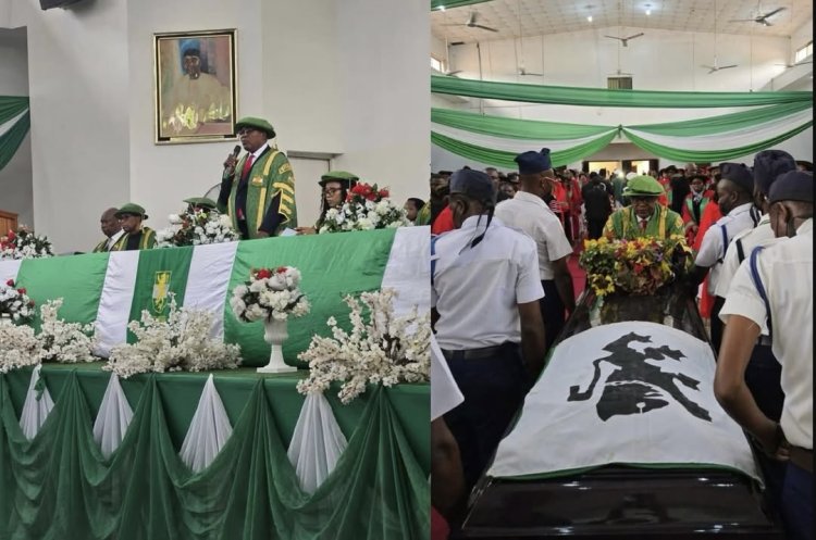 UNN Community Bids Emotional Farewell as Former VC Prof. Charles Igwe Lies in State (PHOTOS)