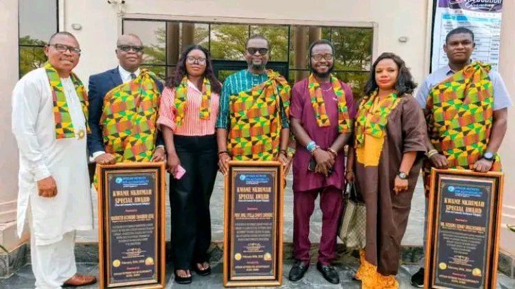 Kwame Nkrumah Special Awards Honour UNIDEL VC, Registrar and Bursar for Leadership and Institutional Reform