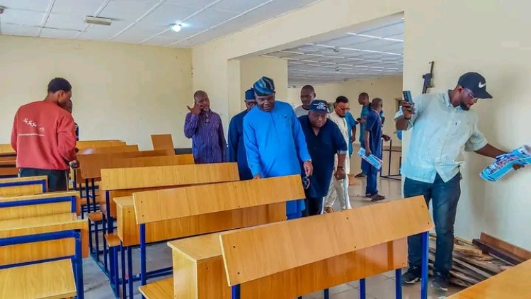 FUL Vice-Chancellor Inspects Lecture Theatre Desk Project