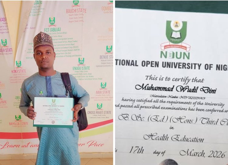 Third Class But First Class Effort: NOUN Graduate Challenges Stigma with Public Display of Health Education Degree