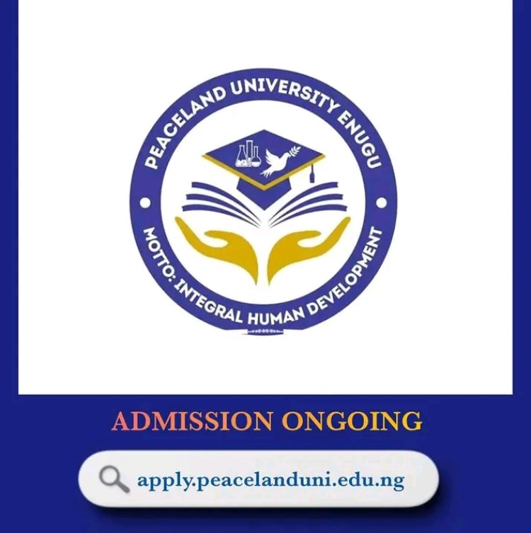 Peaceland University, Enugu Opens 2026/2027 Undergraduate Admission Portal