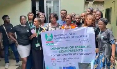 NOUN Educational Studies Students Donate Critical Medical Equipment to Lagos Office Sickbay