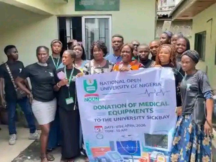 NOUN Educational Studies Students Donate Critical Medical Equipment to Lagos Office Sickbay