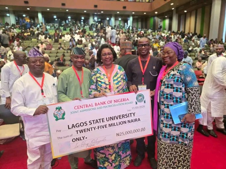 LASU Wins ₦25 Million JAMB Admissions Merit Award, Strengthens Position as Nigeria’s Top Choice University