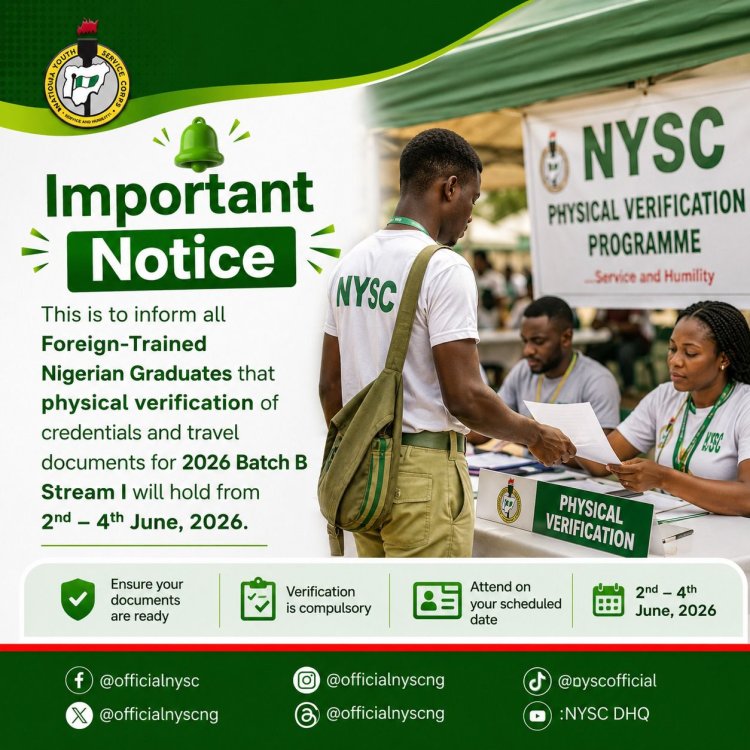 NYSC DESIGNATED VERIFICATION CENTERS IN NIGERIA