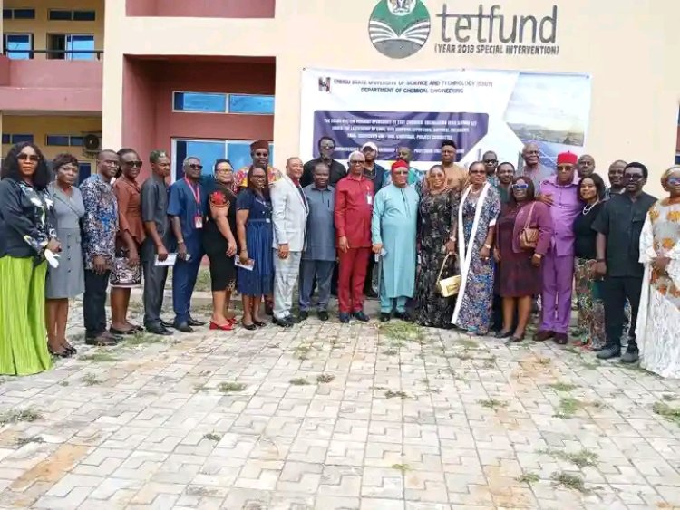 ESUT VC Aloysius Okolie Commissions 60KVA Solar Power Donated by Class of 1999 to Chemical Engineering
