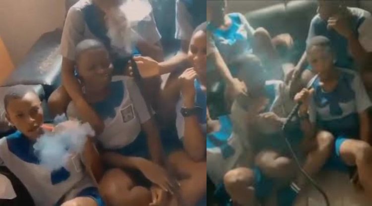 Outrage as Viral Video Shows Akwa Ibom Students Smoking Suspected Weed in Classroom