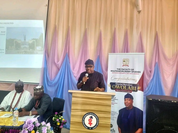 Otunba Oluwadare Owolabi Delivers Maiden Annual Lecture at EKSU, Donates ₦5 Million to Faculty