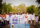 The SUG President, Aliyu Idriss Dakasku alongside The SUG Health Director, Pius Iliya Simon Flag Off UNIMAID 2026 Health Week with Campus Health Walk