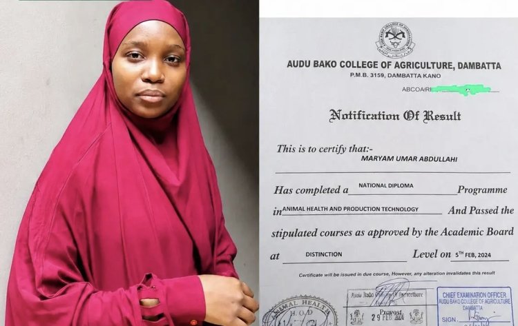 Audu Bako College Celebrates Maryam Umar Abdullahi for Bagging ND Distinction