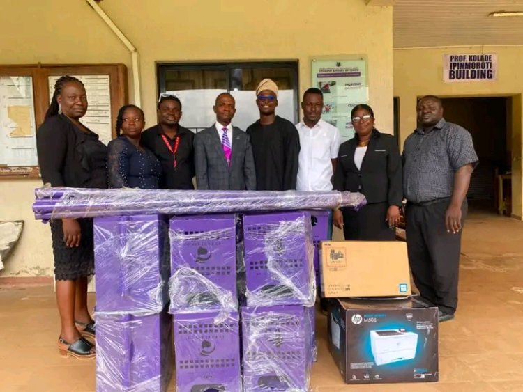 FUTA Class Of 2023 Donates Laptops, Printer, Waste Bins To Alma Mater