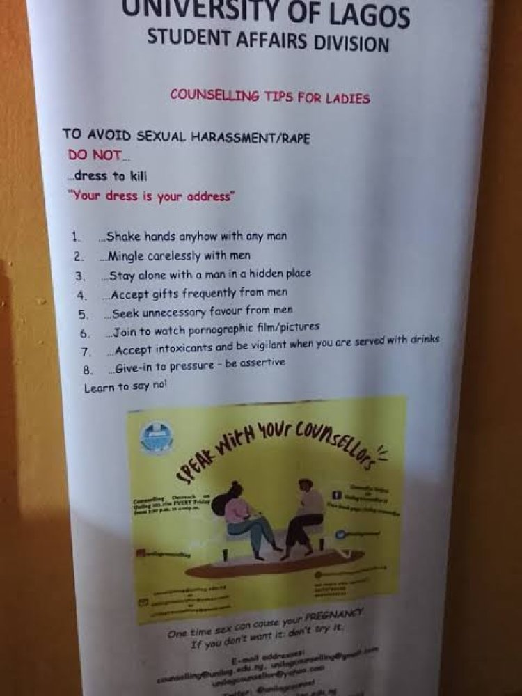 UNILAG Retracts Victim-Blaming Sexual Harassment Banner Following Outrage
