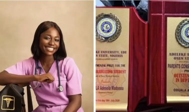 Meet Adesola Oduala, who bagged a Bachelor of Nursing Science with First Class Honours at Adeleke University, Nigeria