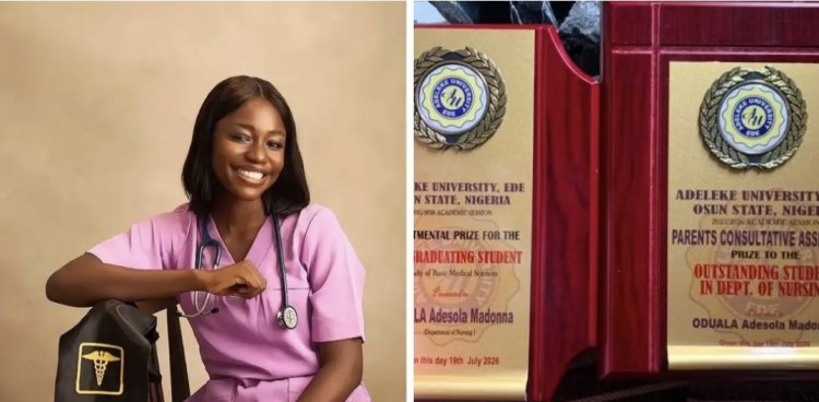 Meet Adesola Oduala, who bagged a Bachelor of Nursing Science with First Class Honours at Adeleke University, Nigeria