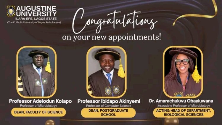 Augustine University Appoints New Deans, Acting Head of Department