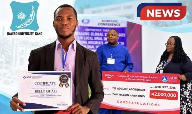 BUK Lecturer Wins N2 Million Colgate Research Award as Student Earns National Recognition