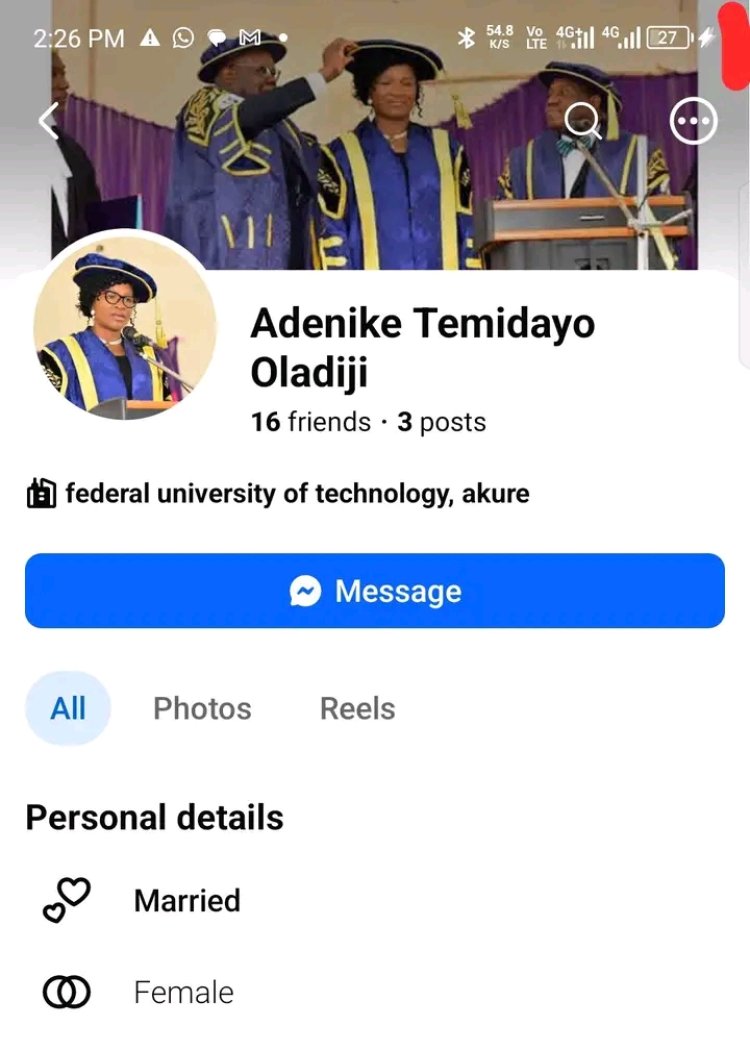 FUTA Warns Public Against Fake Facebook Accounts Impersonating Vice-Chancellor