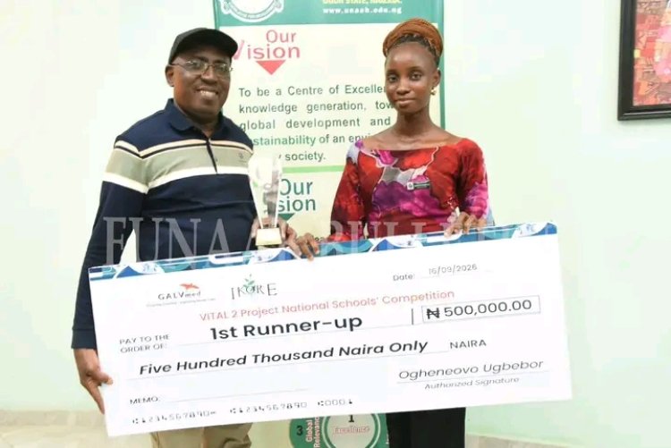 FUNAAB Veterinary Student Wins ₦500,000 as National Competition First Runner-Up